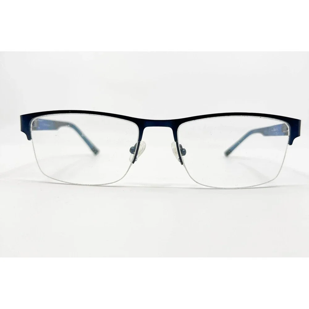 Fallbrook Eyeglasses Frames Mens Navy Blue Semi Rimless Rectangular 55-18-140